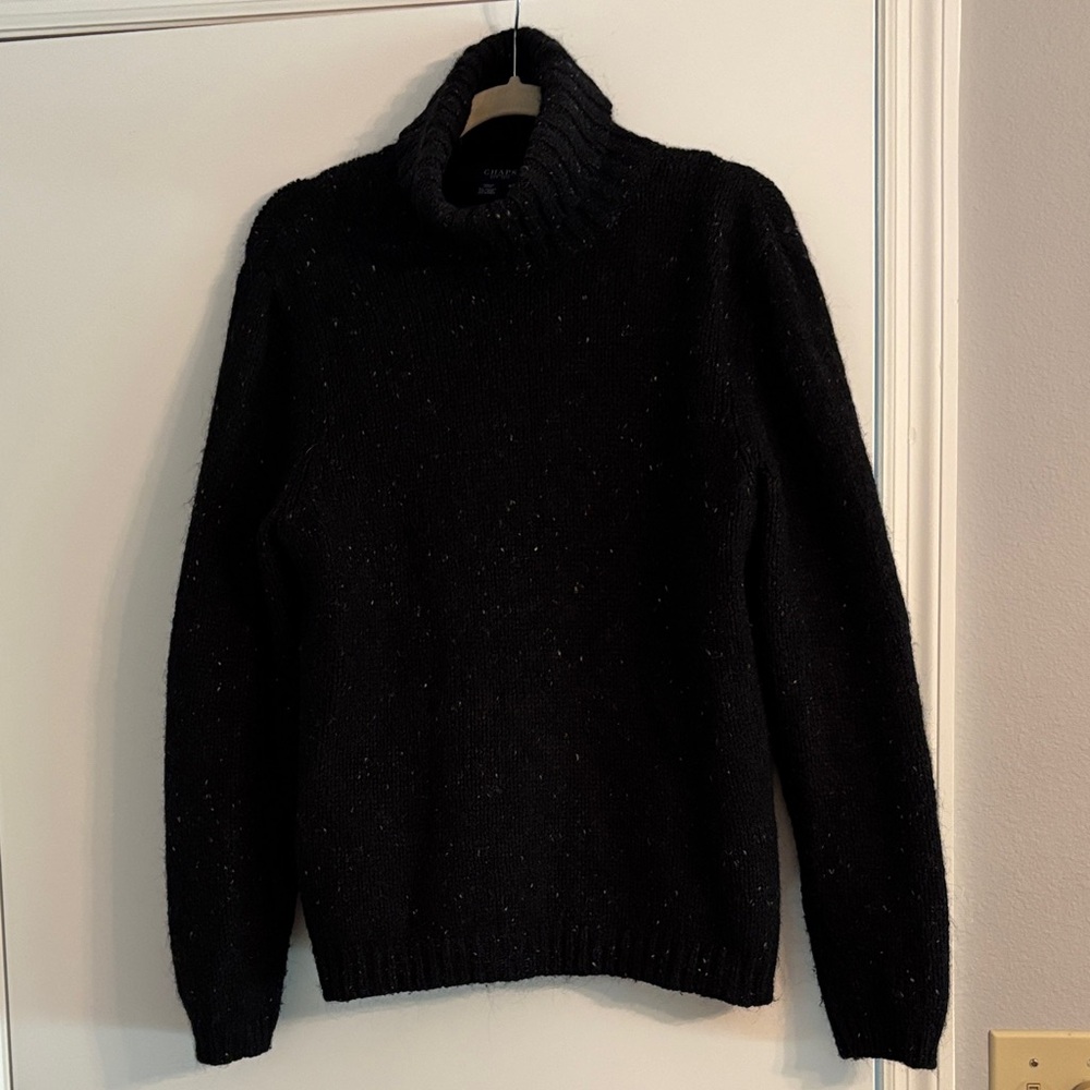 Chaps Black/gray flecks, acrylic/wool blend, soft Turtleneck Sweater size XL